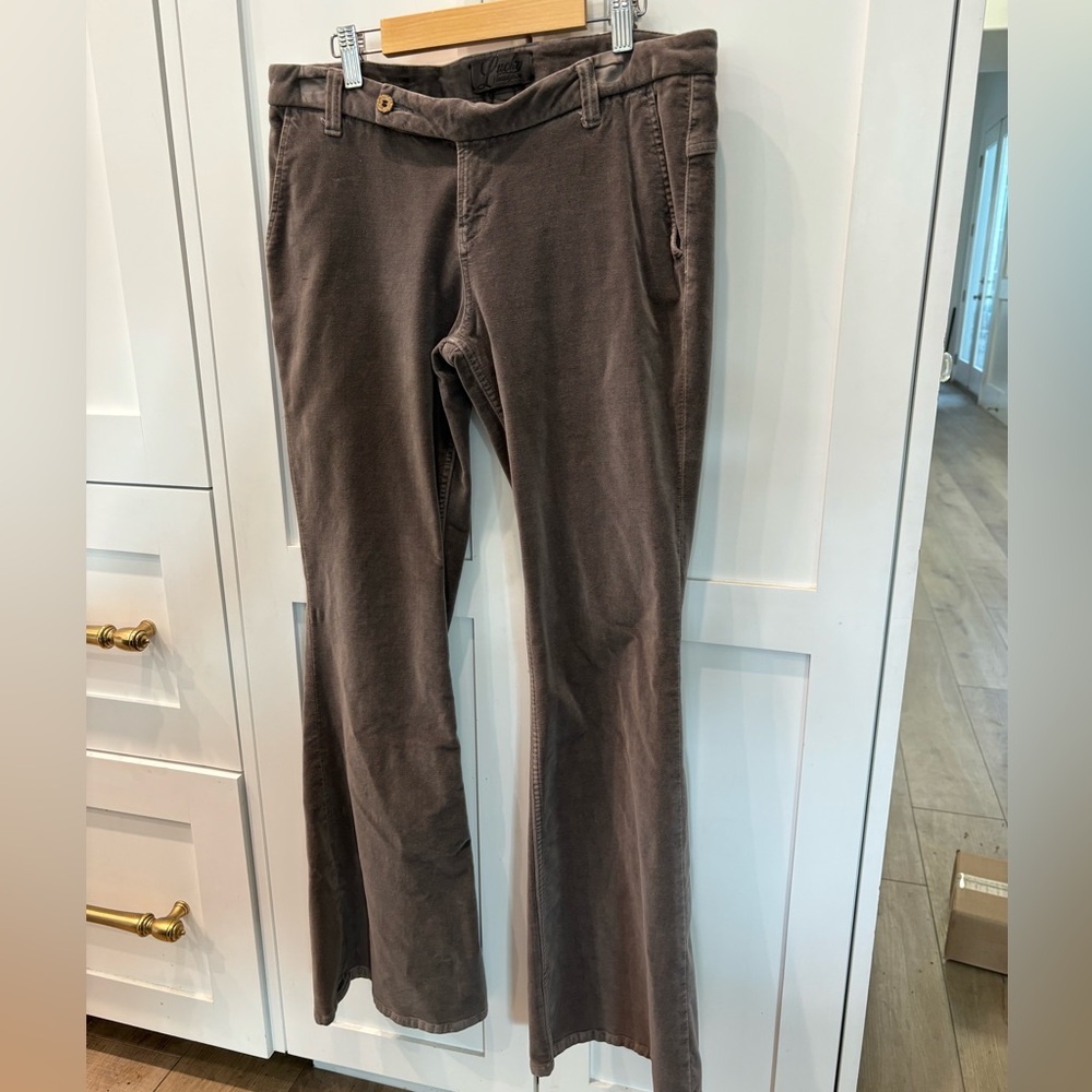Lucky Brand velvet, wide bottom pants grey size 6